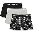 Calvin Klein Men's Trunk, Black/Grey Heather/Subdued Logo, L