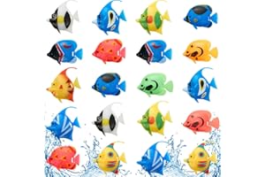 Weewooday 20 Pieces Artificial Moving Fishes Plastic Floating Fishes Lifelike Fish Ornament Aquarium Decorations for Fish Tank (Random Style)