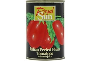 PEGASUS Royal Sun Italian Peeled Plum Tomatoes 400g Fresh Vine-Ripened Plum Tomatoes in Tomato Juice All Natural Freshly Packed Tomatoes Tinned Tomatoes for Cooking (Pack of 24)
