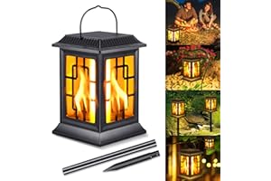 Viitech Lampe Flamme Solaire, Lumières Flamme Solaire Exterieure Etanche IP65 avec Effet de Flamme Réaliste, Lampe Torche Solaire pour Une Utilisation en Extérieur avec 2 Modes D'éclairage