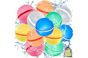 OWZ Wasserbomben Wiederverwendbare 12 Pcs Wasserbomben Selbstschließend Einfaches und schnelles Befüllen Wasserbomben Set magnetischer Wasserball Wasserspielzeug Strandspielzeug Pool Spielzeug für Sommer