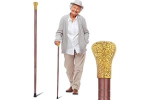 Ajuny Bastón Hecho A Mano para Hombres Mujeres Y Personas Mayores con Mango De Madera Y Latón Ligero Y Duradero Diseño Elegante Regalo Ideal para Adultos