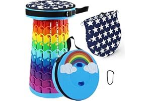 ALEVMOOM Tabouret Pliant Portable,Tabouret de Camping Tabouret Télescopique Portable avec Coussin Souple,Télescopique Tabouret Pliable avec Dessins Décoratifs pour La Pêche BBQ Charge 440 LB