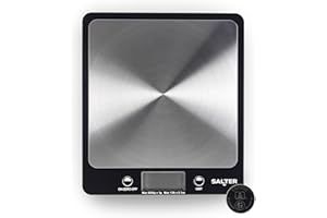 Salter Evo Digital Kitchen Scale – Electronic Square Food Scale, Add & Weigh Multiple Ingredients, 6kg Capacity, Aquatronic For Measuring Liquids, Easy Read LCD Display, Includes Battery