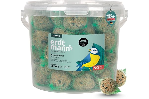 Erdtmanns Seau 50 Boules de Graisse pour Oiseaux