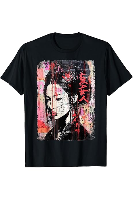 Ropa Drip Camiseta Geisha Urbana Y2K Estilo Vintage Hipster Para