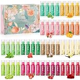 Set of 48 Lip Balm with 12 Scents for Dry and Chapped Lips | moisturizing lip balm, lip care, gifts for women, men, birthday,