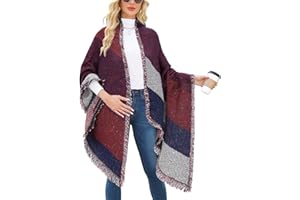 heekpek Bufanda Para Mujer Caliente Mantas Tartán Bufanda Pashmina Larga Enrejado Mantón Invierno