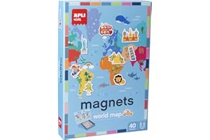 APLI Kids 40 Pieces Magnetic World Map Didactic Application Set