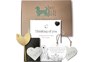 Wee Blau Doag Pet Loss Sympathy Gift: 5-Piece Pet Bereavement Gifts Set with Condolence Card, Seeded Hearts, Plaque & Pin | Comforting Dog Memory or Cat Memorial Keepsake for Grieving Owners