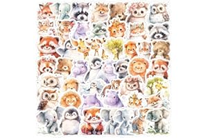 PRETTY SUNSHINE PRETTYSUNSHINE Tiere Sticker Set 50 Stück, Niedliches Tier Aufkleber Sticker für Laptop Macbook Kindle Fahrrad Koffer Helm Skateboard Auto Motorrad Stickerbomb Wasserfest Deko