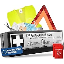Heldenwerk 3-in-1 car safety bag with warning triangle, safety vest and first aid kit set DIN 13164