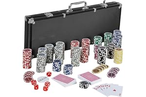 GAMES PLANET Pokerkoffer mit 500 Laser-Chips, Silver/Gold/Black Edition - Auswahl: Black