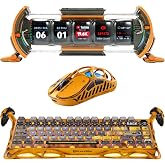 Gravastar K1 Pro Mekanik Gaming Klavye, XPro Kablosuz Optik Mouse ve Dijital Resim &Ccedil;er&ccedil;evesi Oyuncu Seti (Battle-Worn Yellow)