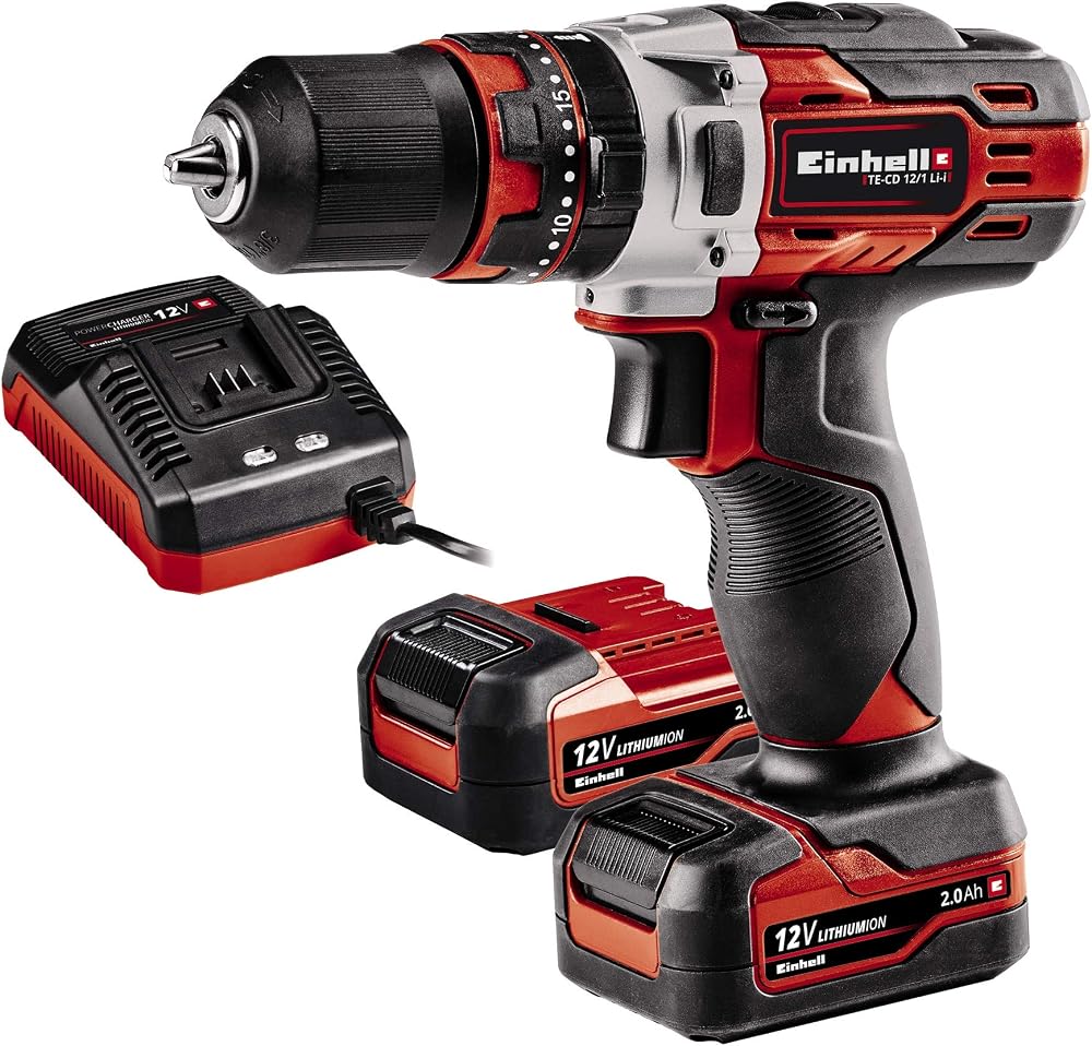 Einhell Akülü Darbeli Vidalama TE-CD 12/1 Li-i (2x2,0Ah) 4513890 | Li-ion | 12 V | 22 tork kademesi | 2 vitesli | darbeli delme fonksiyonu | 2x 2.0 Ah akü + 45 dakikalık şarj cihazı