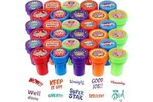 AUGENSTERN 30 PCS Assorted Stamps for Kids Teacher Stamps for Classroom Motivational Encouraging Self Inking Stamp Gifts Teacher Reward Sorted Review Stamp for Home School Prizes Party Favor Classroom Essential