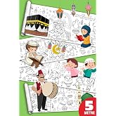 SinaTicaret Ramazan Temalı Dev Boyama Kağıdı, &Ccedil;ocuk Boyama Rulosu, 5 Metre, B&uuml;y&uuml;k Boy