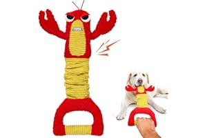 FLERDMAU Jouet pour Chien Indestructible Noël - Mâcher Peluche Interactive Résistante avec Corde, Idéal pour Occupation de Taille Petits Moyenne Gros Jouets Chiens Cadeau Dog Toys (Cramoisi)