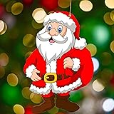 TOYXE Santa Claus Paper Hanging Merry Christmas Decoration Red White Pack of 10 Pcs