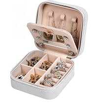 Portagioie Da Viaggio Con Specchio – A Forma Di Gatto In Silicone – Bianco, Mini Organizer Per Anelli E Collane - 2