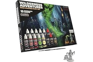 The Army Painter GameMaster: Wilderness Adventures Role-playing Paint Set, 15x18 ml Warpaints Fanatic Acryliques, 1 Pinceau à sec GameMaster, 1 Figurine Hag plastique rigide à montage rapide