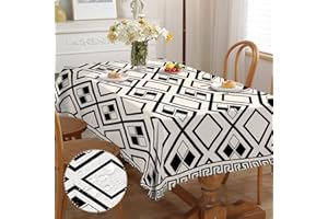 IEVERY Rectangular Boho Garden Tablecloth for Outdoor Bohemian Stain Protection Easy Care Washable Dirt-Repellent Table Cloth for Kitchen, Dining Table, Coffee Table, Parties, Dinner