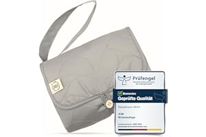 Jubi® Fasciatoio cotone biologico e poliestere ÖkoTex – fasciatoio da viaggio con spazio per 4 pannolini e salviettine umidificate (grigio)
