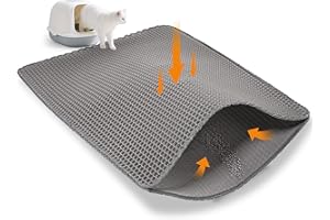 CITYLIFEHOUSE Citylife Large Cat Litter Mat, 120x70cm Double Layer Litter Tray Mat, Honeycomb Design, Waterproof and Non-Slip, Easy Cleaning, for big cat and multiple cats