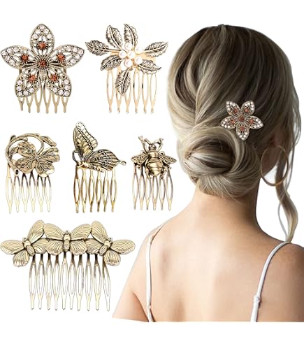 GEEHUA 7pcs Rhinestone Hair Combs, French Twist Hair Combs  display picture 1