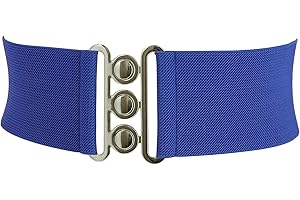 FASHIONGEN - Ceinture femme élastique, ceinture large à boucle 3 boutons, style vintage, GLORIA Fabriqué en France