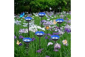 FRFIK Bee Waterer | Freestanding Birdbaths Bowl Outdoor | Garden Bird Bath Bird Feeder Bowl | Bee Water Feeder with Metal Stakes | Elegant Metal Garden Sculpture Stakes Decor, Enhances Yard Aesthetics