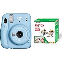 Fujifilm Instax Mini 11 Instant Camera - Sky Blue with 40 Shots Film Pack