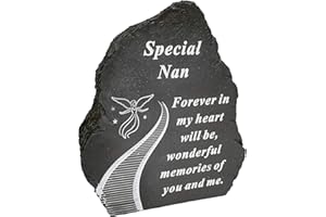 ONLINESTREET Black And White Stairway To Heaven Special Nan Tribute Detail Rock Memorial Grave Plaque