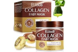 ELBBUB Mascarilla Capilar de Colágeno, Reparación Profunda para Cabello Seco y Dañado, Tratamiento sin Sulfatos con Ginseng Peruano, Caléndula y Manzanilla - Hidratación Intensiva y Restauración