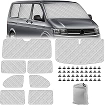 Pare-Soleil VW T5 T6 - Lot 3 Pièces Réversibles, Isolation Thermique, 100% Occlusion - Avant/Latéral