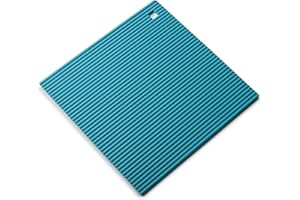 Zeal Silicone Trivet Mat Kitchen Worktop Protector for Hot Pots and Pans (22 x 22cm) – Heat Resistant Mat, Non Slip Square Trivet, Aqua Blue