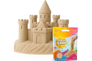 TUOLON 930G Sabbia Magica Sabbia per Bambini 3 4 5 Anni Sensoriale Colorata Giocattolo Creativo e Idea Regalo per Bambino o Bambina Gioco Compleanno Natale Beige