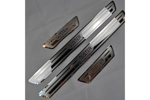 Ever TA 4 Piezas Molduras de Umbral de Puerta Coche Acero Inoxidable para Ren-ault Dacia Duster, Protector de Pedal de Umbral de Puerta,Pegatina de ProteccióN Cubierta de Umbral