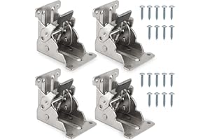 Lauviomify Tischbein klappbare Klammern,4 Stück Klappscharnier Tischbeine Klappbar Scharniere Stützhalterung aus Stahl Verzinkt 40 Schrauben Enthalten - Silber