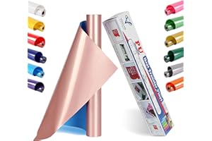 VEGIXO Heat Transfer Vinyl – Rose Gold Soft Mettalic 12inch x 8 Feet Iron on Vinyl Roll for Cricut & Cricut Heat Press,HTV Vinyl is Easy to Cut & Weed
