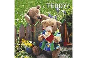 ALPHA EDITION Teddy Calendrier 2024 avec brochures 30 x 30 cm (30 x 60 cm ouvert) – Calendrier avec espace pour notes – Calendrier photo – Calendrier mural – Avec poster amovible