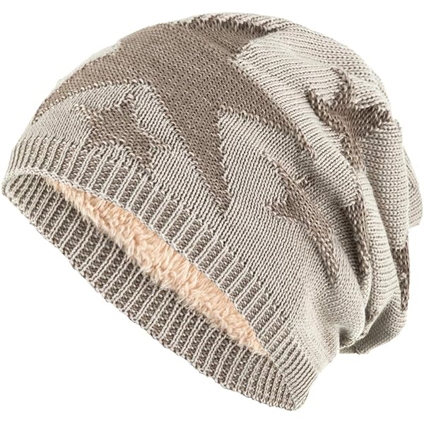 HINDAWI Damen Wintermütze Slouchy Beanie & Touchscreen-Handschuhe Set - Strickmütze Mit Totenkopf-Muster