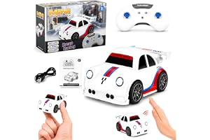 Cable World 360° RC Drift Car for Kids with Remote Control, Automatic One-Click Drift, Follow Mode, Escape Mode, LED Lights & Sound, Rechargeable Racing, Sensor Control Toy Car for Kids - White