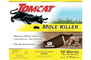 Tomcat Mole Killer(a) - Worm Bait - Includes 10 Worms per Box - Mimics a Mole's Natural Food Source - Ready-to-Use Mole Killer - Effective Against Most Common Mole Species