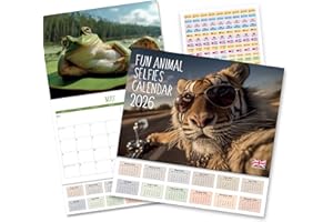 Calendar 2026 Uk - Animal Selfies 2026 Calendar UK. One Month to View. A3 when open. Wall Calendar 2026 by Absolutely Yours.