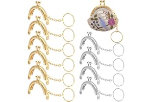 UMILKI 12 Pezzi Chiusura Portamonete, Clic Clac per Borse, Telaio in Metallo per Borse Artigianali Portamonete Fai da Te Borsa Donna（Argento/Oro）