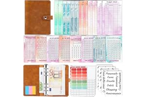 QUPUCE Raccoglitore ad Anelli A6 Italiano, Budget Planner Binder con 8 tipi Risparmia Il Denaro Challenge, Agenda Risparmio Soldi con Buste a Cerniera per Lavoro e Casa Budget di Contanti Organizzatore