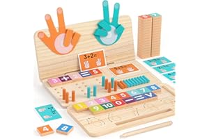 JAIIMEN Montessori Math Learning Toy – Number Blocks, Counting Sticks, Tracing Board & Finger Counting, Educational Preschool STEM Sensory Toys for Toddlers, Birthday Gift for 2 3 4 5 Year Old Boys Girls Kids