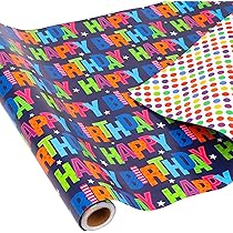 HBell Wrapping Paper Roll,10 Birthday Gift Wrapping Paper,Girls Boys