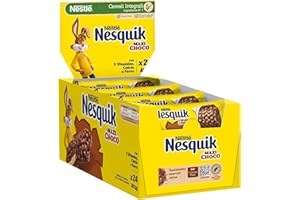 NESQUIK Maxi Choco Barrette Cereali Integrali al Cioccolato e al Latte, 24 Barrette da 25g (600g)